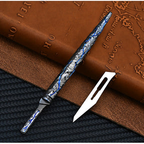 Titanium Hand Carving Rock TextureTitanium Alloy Art Knife Keychain Portable Disassembly Tool EDC