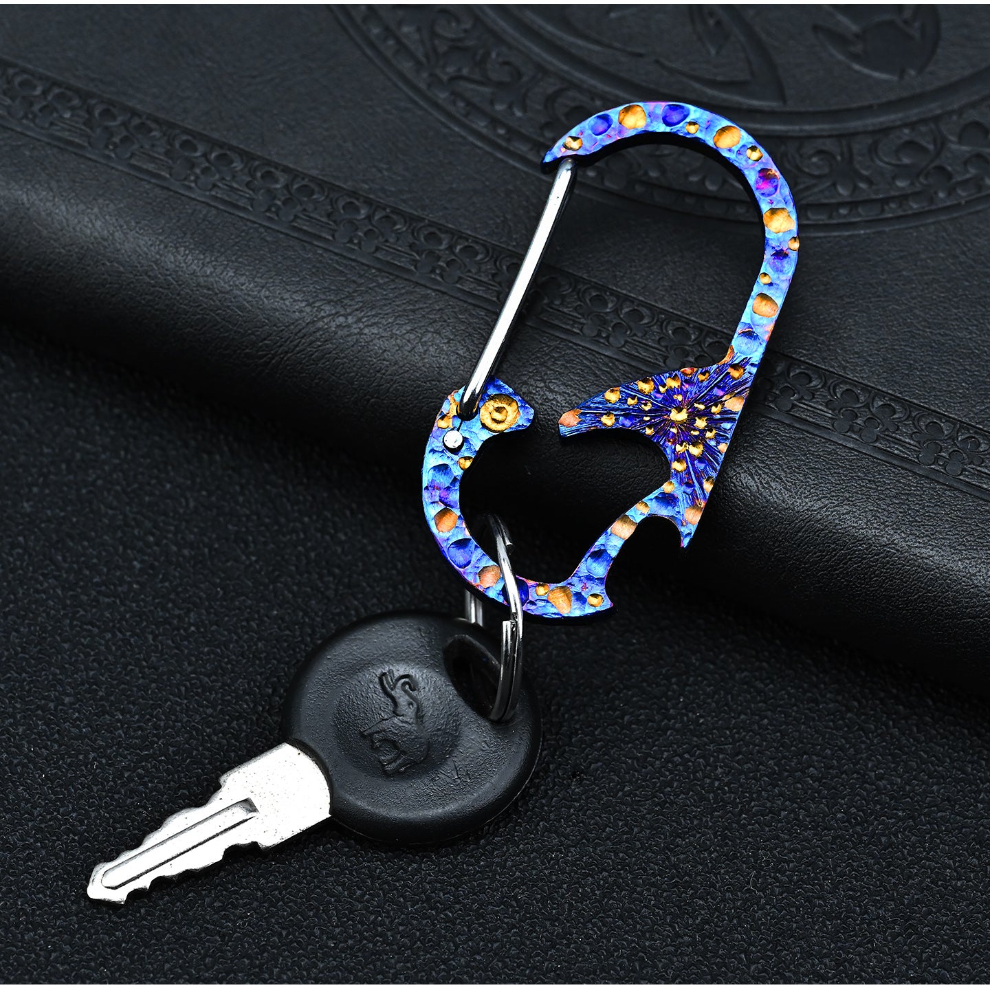 Star Sky Titanium Alloy EDC Keychain Multifunctional Bottle Opener Outdoor Survival Camping Tool