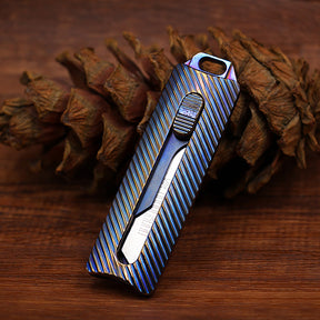 Star Sky Titanium Heavy Alloy Push Knife Tactics Pocket Cutter Paper Knife can Replace Blade Art Knife Wallpap