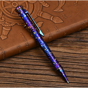 HCYEDC Star Sky Limited Edition Titanium Alloy Tactical Pen Hand Carved Rotary Gyro Multifunctional Self-defense Broken WindowPen Tactical Bolt Action Pen