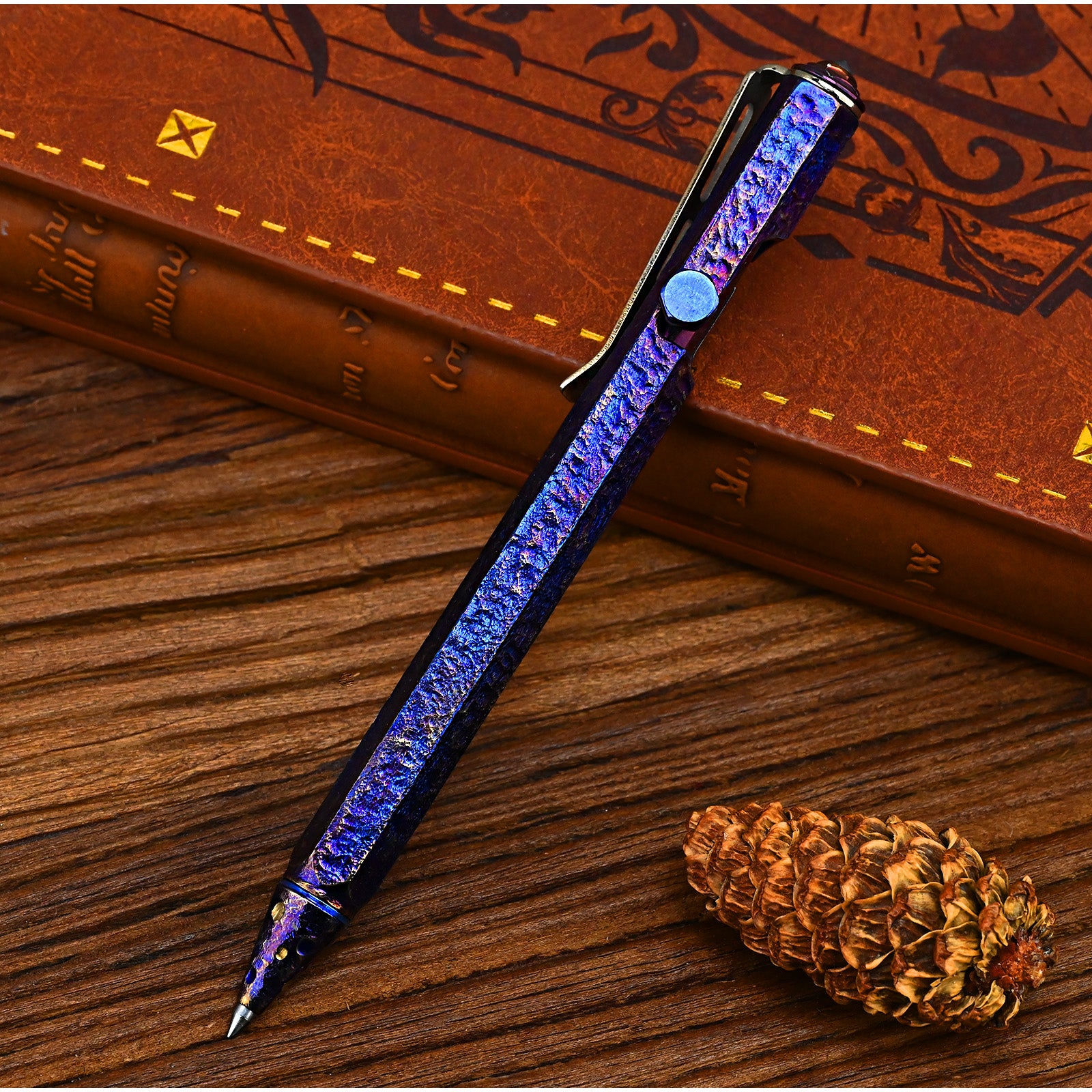 Titanium Alloy Tactical Pen Hand Carved Star Sky Limited Edition Tungsten Pen Decompression EDC Metal Signature Neutral Pen