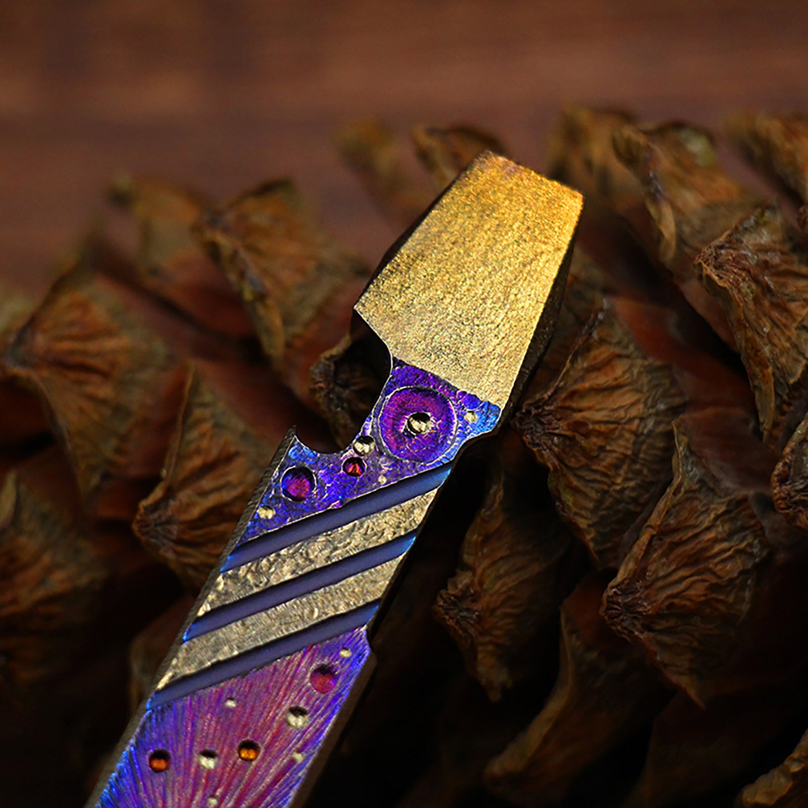 Limited Edition Hand Carving Starry Sky TC4 Titanium alloy Multifunctional Prybar EDC Mini Pocket Tool Bottle Opener