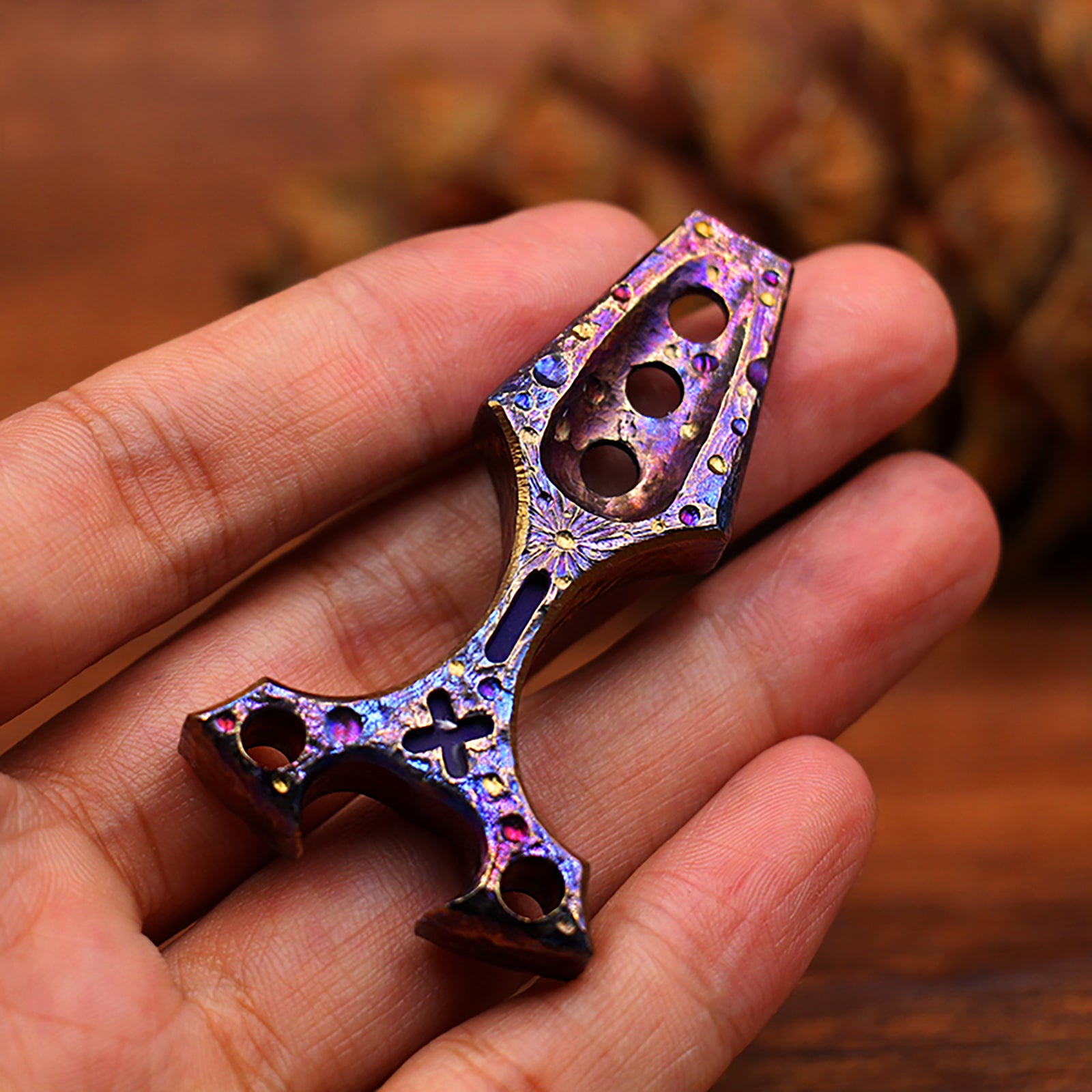 Starry Sky Limited Edition Hand Carving Titanium Crowbar Outdoor Multi Functional Survival Tool Bottle Opener Portable EDC