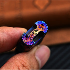 Starry Sky Limited Edition Titanium Alloy Whistle Double Tube High Audio Hand Carved Outdoor Survival Referee Whistle EDC