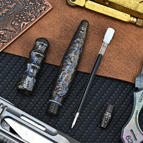HCYEDC Limited Edition Mini Tactical Pen Titanium Alloy EDC Hand CarvingStone GrainSignature Pen