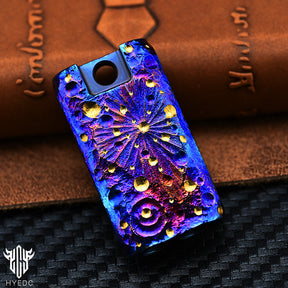 Starry Sky Limited Edition Titanium Alloy Whistle Double Tube High Audio Hand Carved Outdoor Survival Referee Whistle EDC