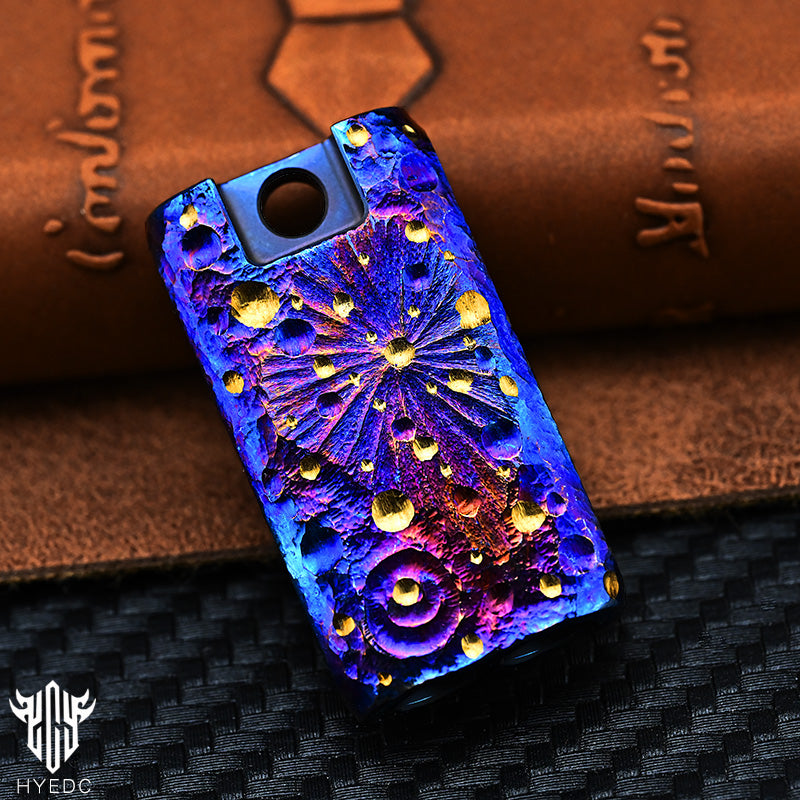 Starry Sky Limited Edition Titanium Alloy Whistle Double Tube High Audio Hand Carved Outdoor Survival Referee Whistle EDC