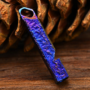 Star Sky Titanium Alloy Whistle Hand Carved Starry Sky EDC Outdoor Survival Referee Whistle