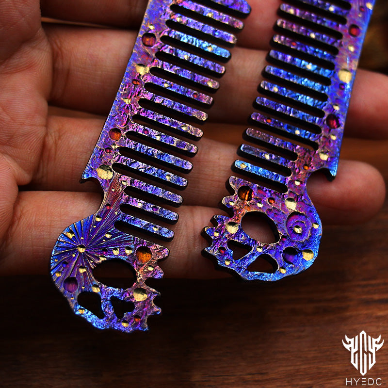 Starry Sky Limited Edition Titanium Alloy Comb Special Anti static Male and Female Home Massage Comb Portable Bottle Opener EDC