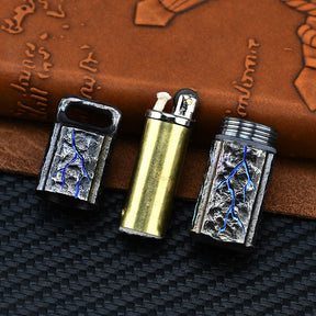 Handmade Titanium Mechanical Automatic IgnitionLighter Alloy Material EDC Gift Box
