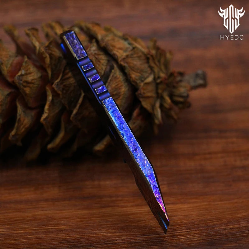 Limited Edition Hand Carving Starry Sky Titanium Crowbar Outdoor Multi Functional Survival EDC Tool Bottle Opener Keychain