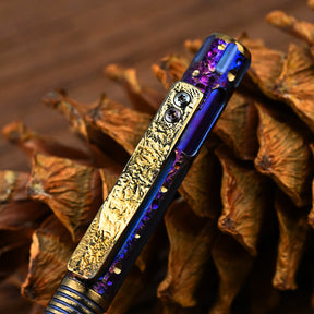 Star Sky Limited Titanium Alloy Tactical Pen Hand Carved Edition Tungsten Pen Decompression Metal Signature Neutral Pen EDC