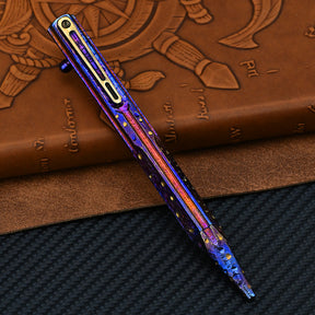 Star Sky Hand CarvedTitanium Alloy Bolt Type Tactical Pen Camping Multi-functional Self-defense Break Windows Pen Signature Pen