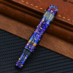 Star Sky Limited Titanium Alloy Multifunctional Whistle Pen Outdoor Pen 2-in-1 Survival EDC Tools with Necklace Gift