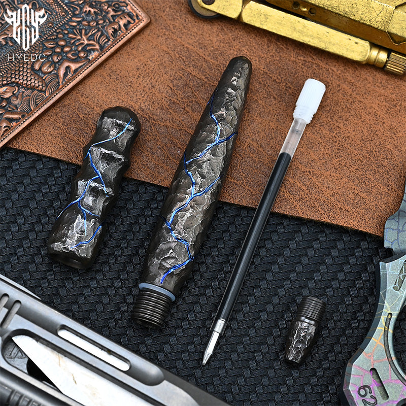 Limited Edition Mini Tactical Pen Titanium Alloy EDC Hand CarvingStone GrainSignature Pen