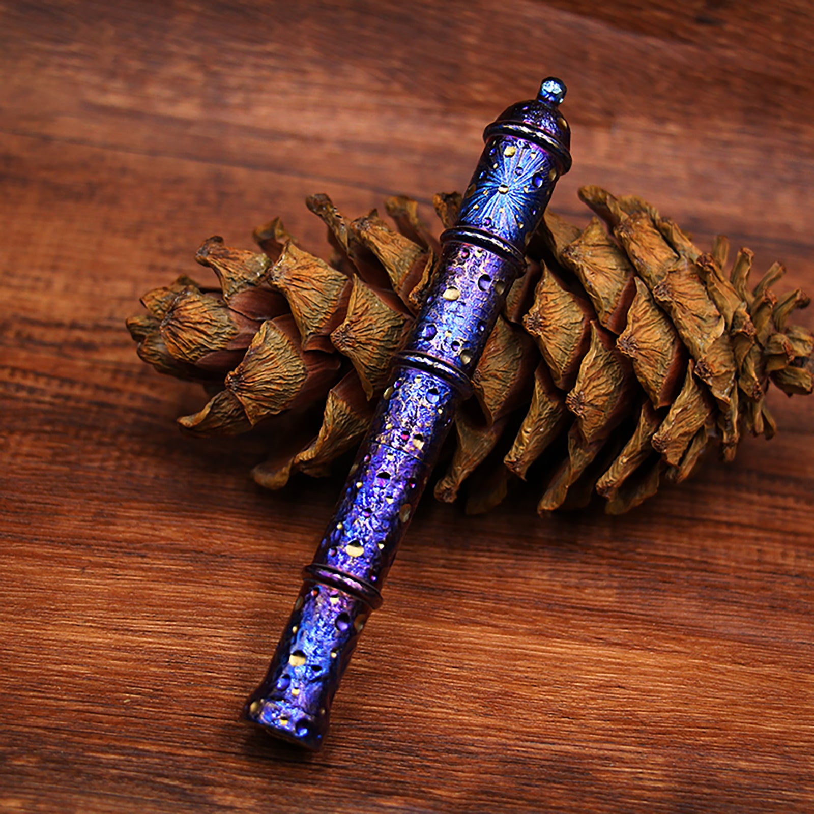 HCYEDC Star Sky Hand Carved Titanium Alloy Tactical PenTactical Bolt Action Pen Limited Edition EDC Metal Signature Neutral Decompression Pen