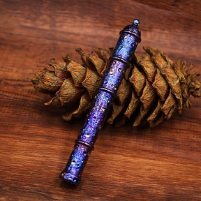 HCYEDC Star Sky Hand Carved Titanium Alloy Tactical PenTactical Bolt Action Pen Limited Edition EDC Metal Signature Neutral Decompression Pen