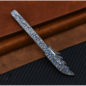 Hand Carving Rock Texture Titanium Alloy Camping Knife Sharp Folding Keychain Gift Carry-on Safe Sharp Folding Knife EDC