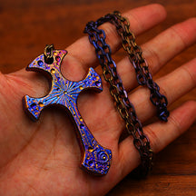 Starry Sky Limited Edition Titanium Cross Defensive  Necklace Pendant Survival Equipment Window Breaking Tool EDC