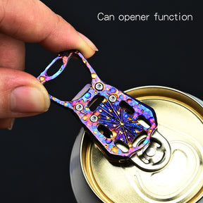 Hand carved patterns Titanium Alloy Portable Portable Bottle Opener Easy Reusable Can Opener Kitchen Supplies Camping Tools