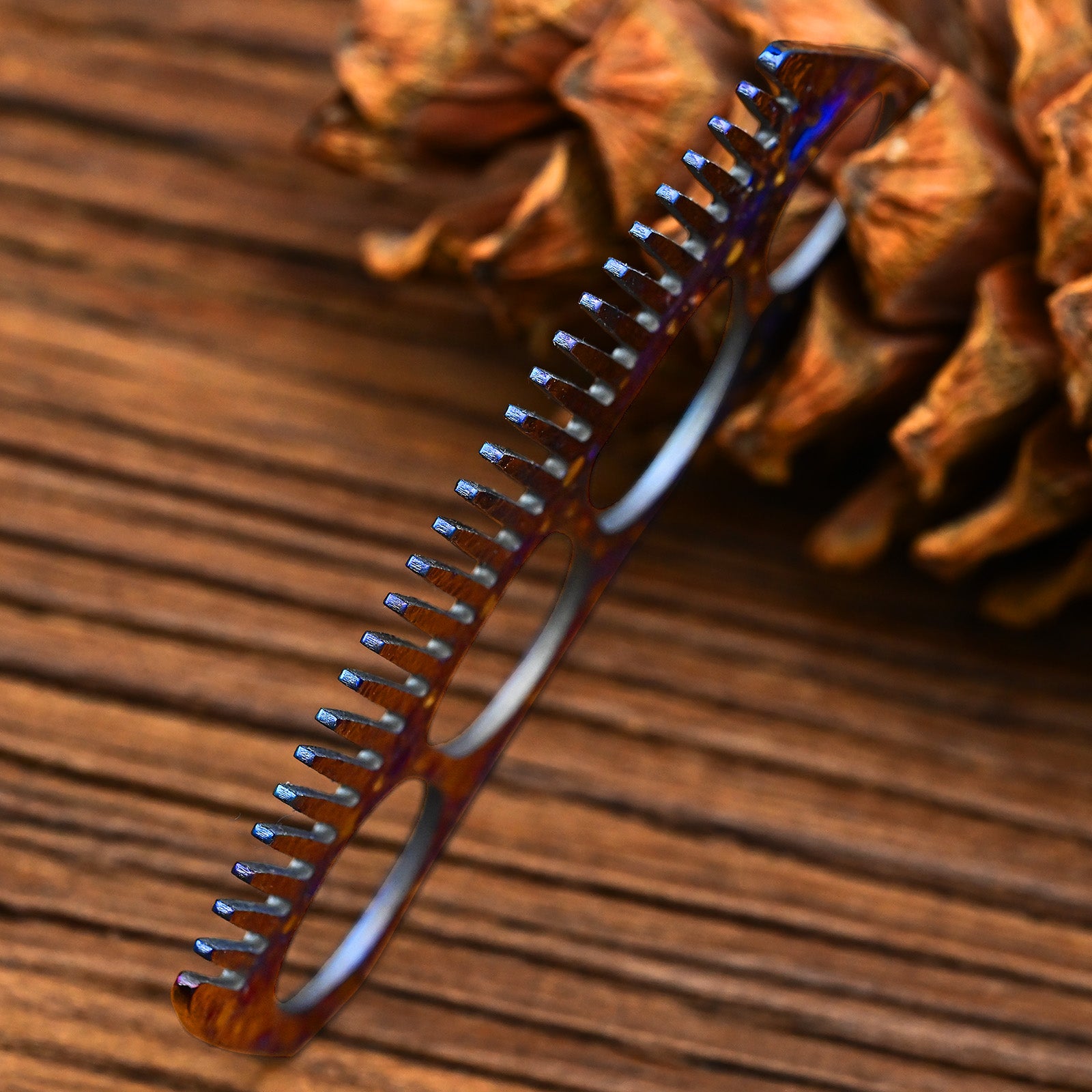 Star Sky Limited Titanium Handleless Comb for Men Women Anti-Static Pocket Comb for Hair & Beard Outdoor Camping Hiking EDC