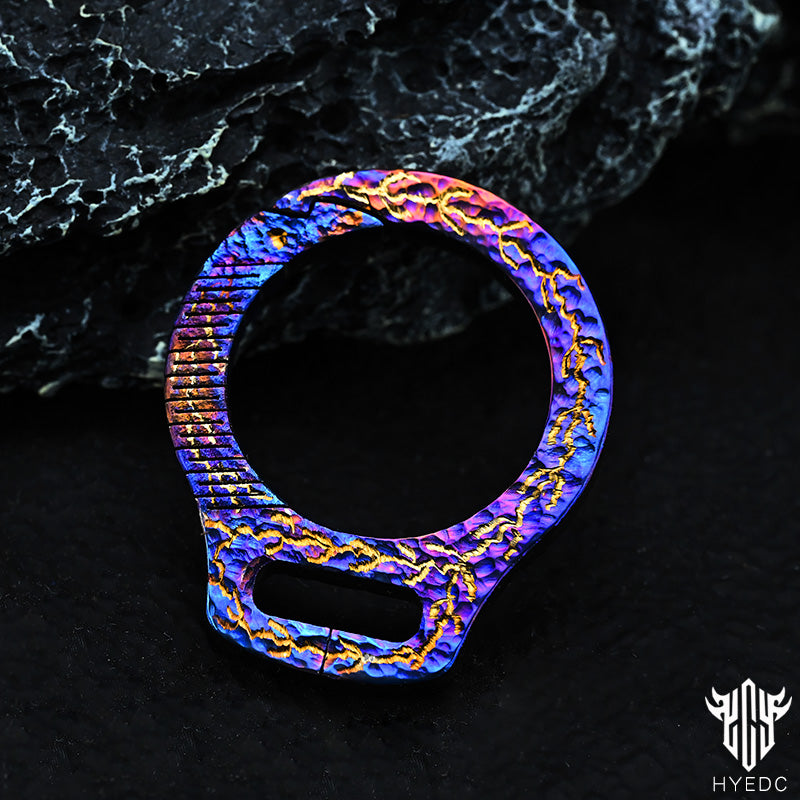 Star Sky Limited Titanium Alloy Mechanical Press Key Ring Pendant Simple Mini Clasp Round Keychain Fit A Variety Of Keys EDC