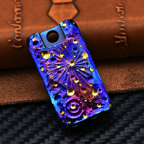 Starry Sky Limited Edition Titanium Alloy Whistle Double Tube High Audio Hand Carved Outdoor Survival Referee Whistle EDC