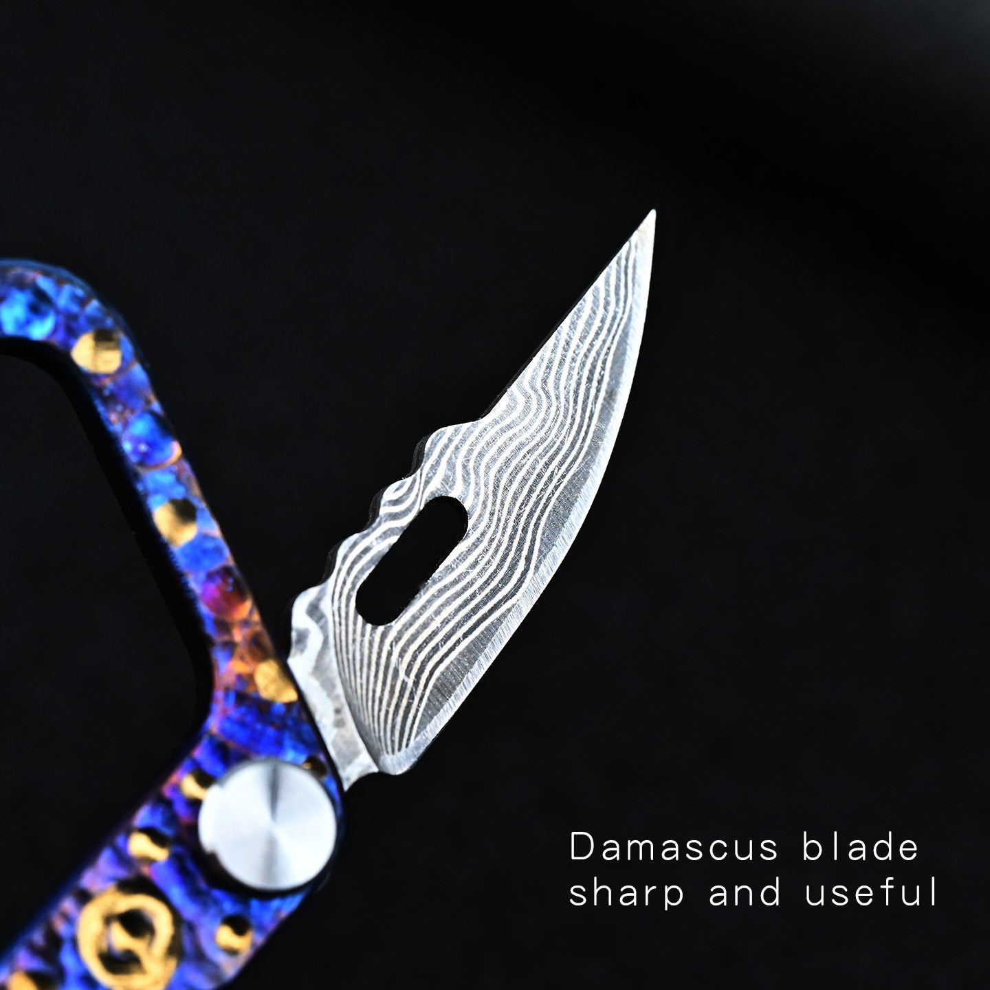 Star Sky Limited Titanium EDC Keychain Knife Damascus Multi Tool Bottle Opener Hex Wrench Camping Gear