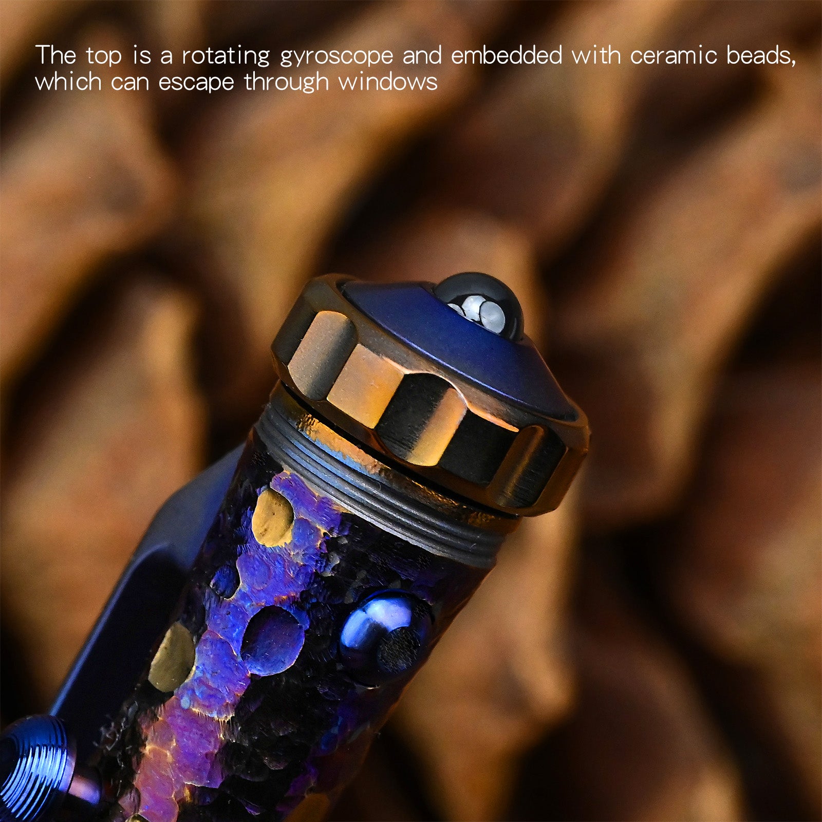 HCYEDC Star Sky Limited Edition Titanium Alloy Tactical Pen Hand Carved Rotary Gyro Multifunctional Self-defense Broken WindowPen Tactical Bolt Action Pen