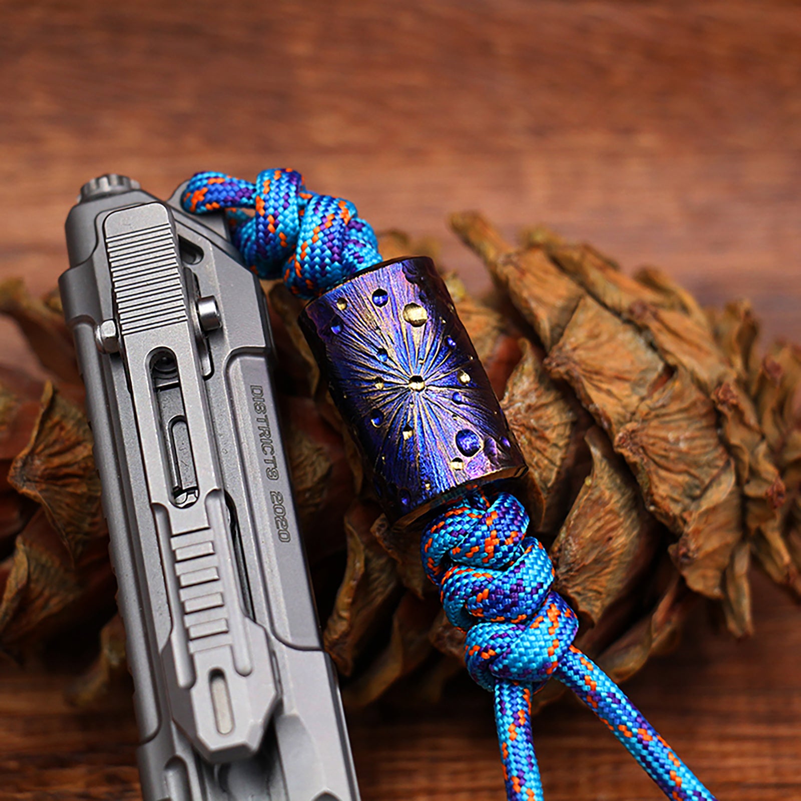 Star Sky Limited Edition Colorful Titanium Alloy Knife Beads Paracord Umbrella Rope Bead DIY Pendant