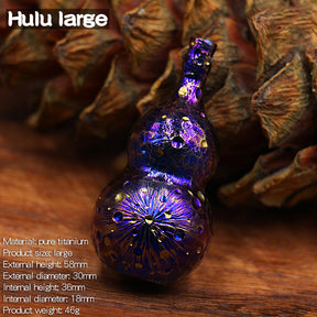 Star Sky Gourd Shape Mini Waterproof Pill Case Titanium Alloy Outdoor First Aid Medicine Moisture-proof Sealed Storage Keychian