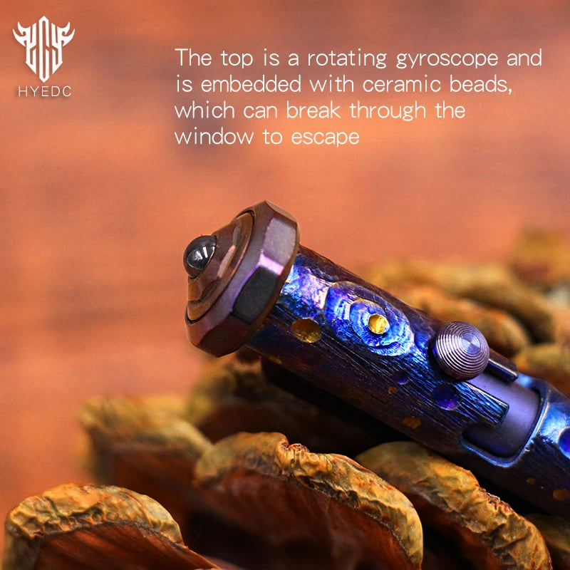 Star Sky Hand Carving Titanium alloy Automatic Pencil Signature Pen refill Writing Pen Gun-bolt Pen Multifunctional Tactical EDC