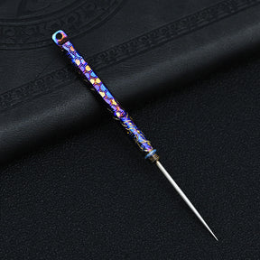 Hand carved Portable Titanium ToothpicksToothpicks Keychain with Metal Toothpick Holder for Outdoor Picnic Camping Accessorie