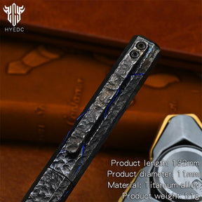 Limited Edition Titanium Alloy Tactical Pen Hand Carved Stone Grain Tungsten Metal Signature Neutral EDC Split Rock Pen