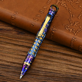 Titanium Alloy Tactical Pen Hand Carved Star Sky EDC Limited Edition Metal Signature Neutral Pen