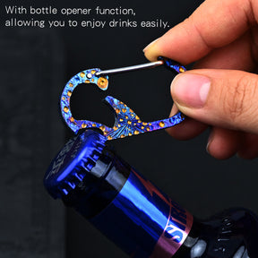 Star Sky Titanium Alloy EDC Keychain Multifunctional Bottle Opener Outdoor Survival Camping Tool