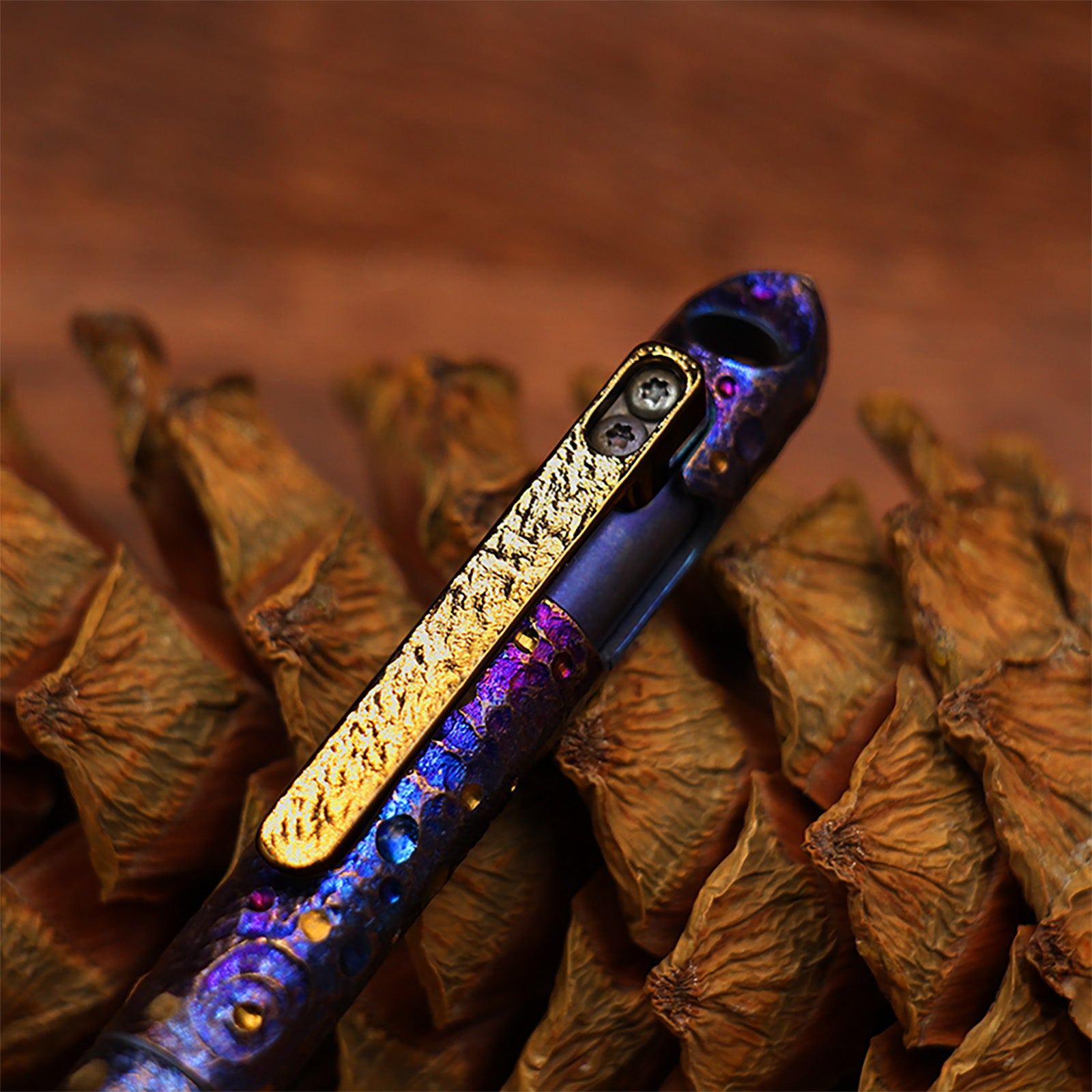 Titanium Alloy Tactical Pen Hand Carved Star Sky Limited Edition Tungsten Pen Decompression Metal Signature Neutral Pen EDC