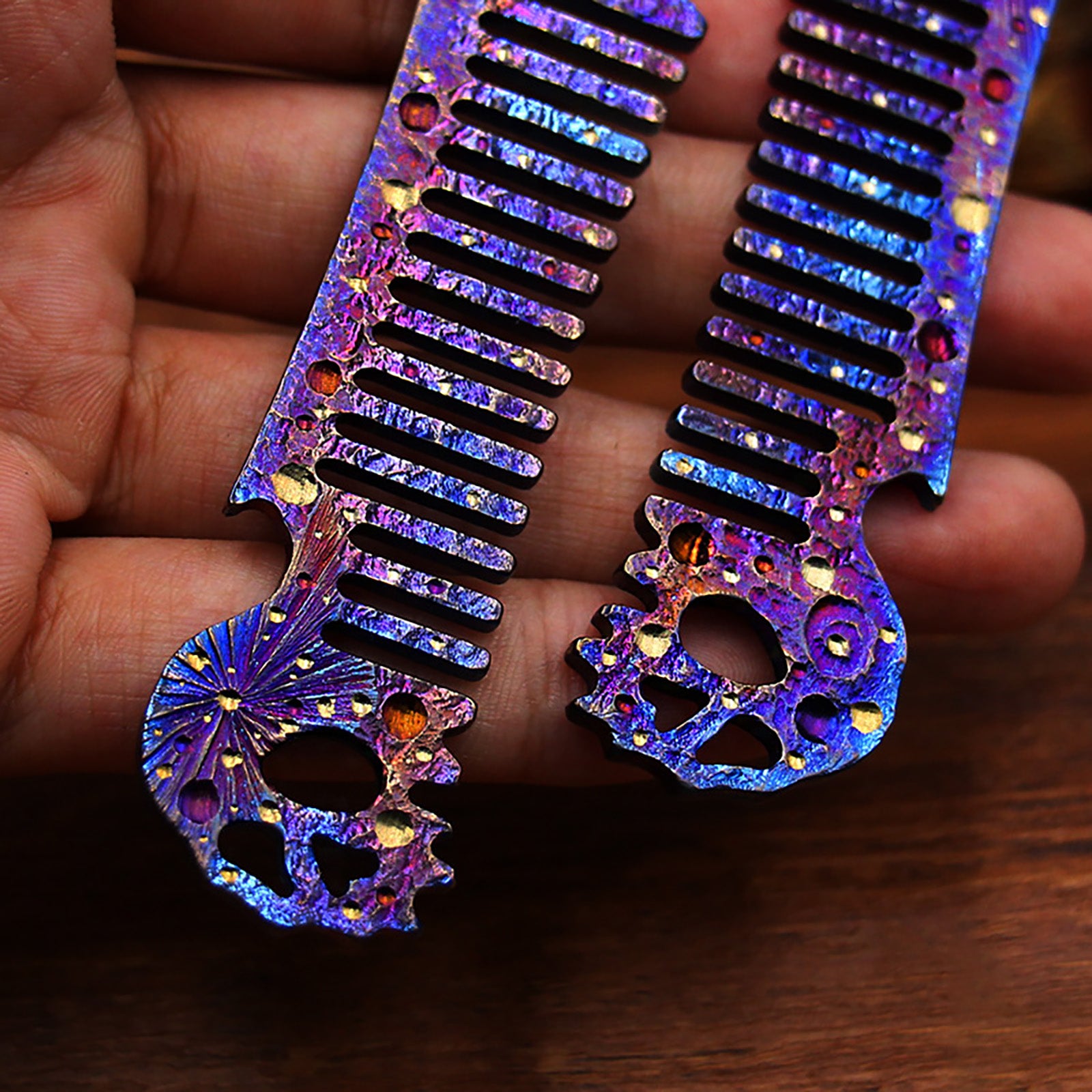 Starry Sky Limited Edition Titanium Alloy Comb Special Anti static Male and Female Home Massage Comb Portable Bottle Opener EDC