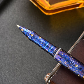 HCYEDC Titanium Alloy Tactical Pen Hand Carved Star Sky Limited Edition Tungsten Pen Tactical Pen with Tungsten Steel Glass Breaker Tip Self-DefenceDecompression Metal Signature Neutral Pen EDC