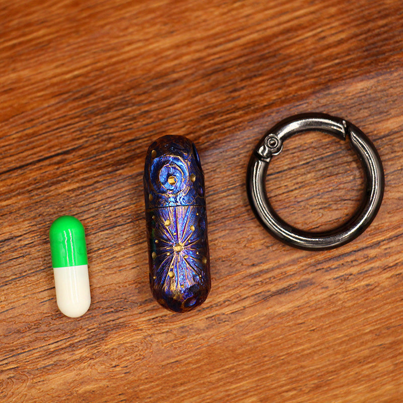 Star SkLimited Edition Portable Small Titanium Alloy Sealed Bottle Waterproof Box Medicine Bottle Outdoor EDC First-Aid Supplies