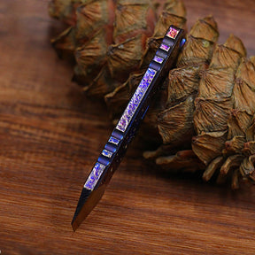 Hand Carving Starry Sky Titanium AlloyCrowbar Outdoor Multi Functional Survival Tool Bottle Opener Keychain Wrench for EDC