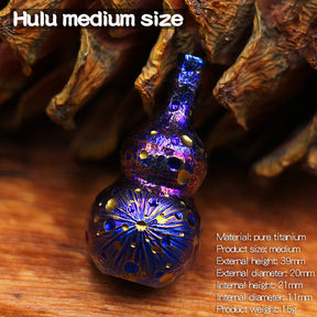 Star Sky Gourd Shape Mini Waterproof Pill Case Titanium Alloy Outdoor First Aid Medicine Moisture-proof Sealed Storage Keychian