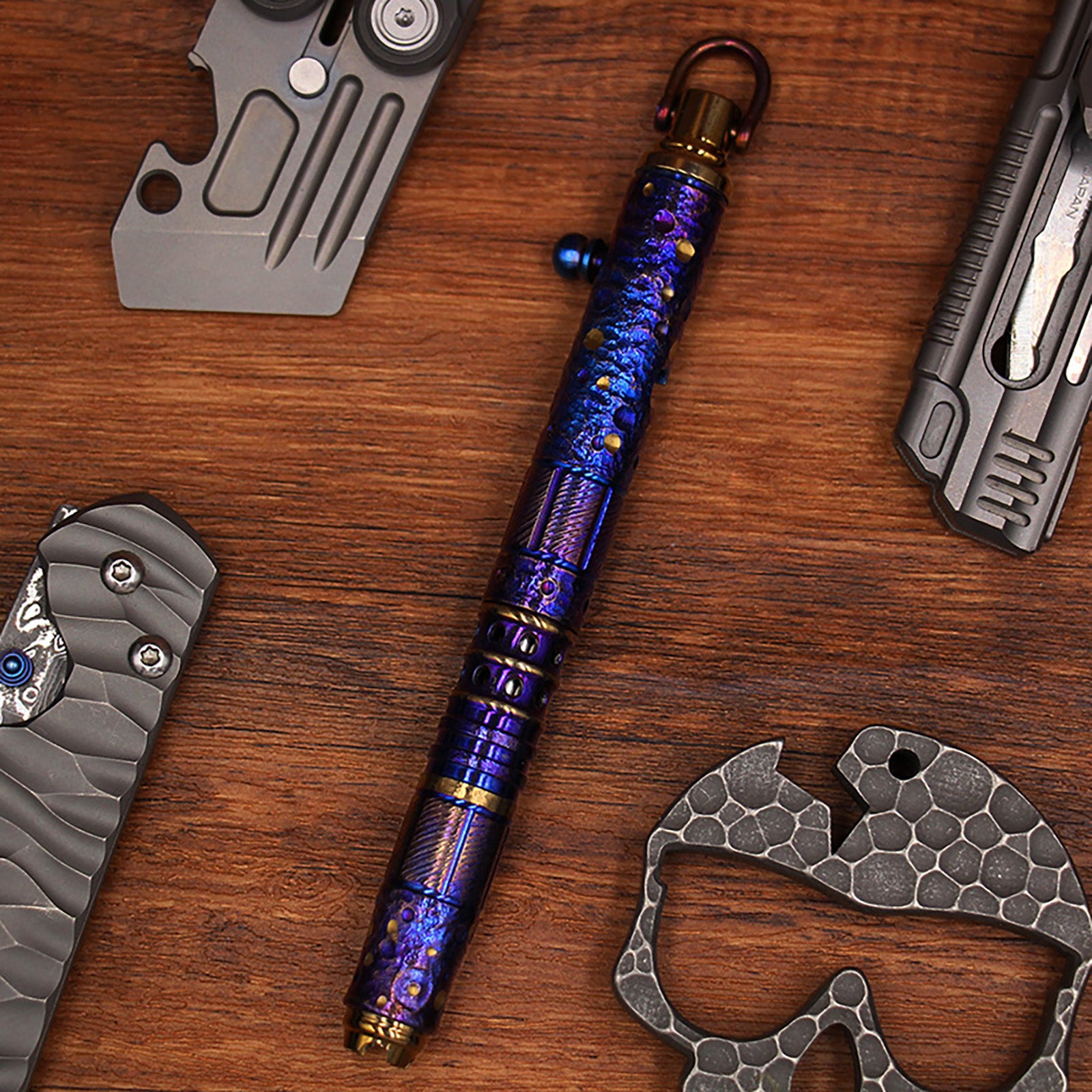 Titanium Alloy Tactical Pen Hand Carved Star Sky Limited Edition Metal Signature Neutral Pen EDC