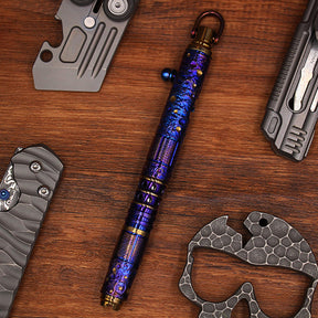 Titanium Alloy Tactical Pen Hand Carved Star Sky Limited Edition Metal Signature Neutral Pen EDC
