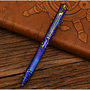 Star Sky Limited Edition Titanium Alloy Tactical Pen Hand Carved Rotary Gyro Multifunctional Self-defense Broken Window G2 Pen E