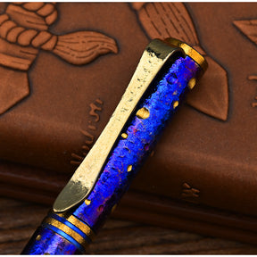 Hand Carved Titanium Alloy Tactical Pen G5 Refill EDC Star Sky Design Limited Edition Tungsten Metal Signature Neutral Pen