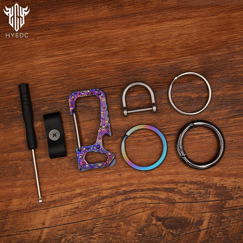 Star Sky Limited Edition Titanium Alloy Key Chain Multi-Function Car Bottle Opener Men's Pendant Key Chain EDC