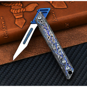 Titanium Hand Carving Rock Texture Alloy Art Knife Keychain Portable EDC Disassembly Tool Multi-Functional Compact Design