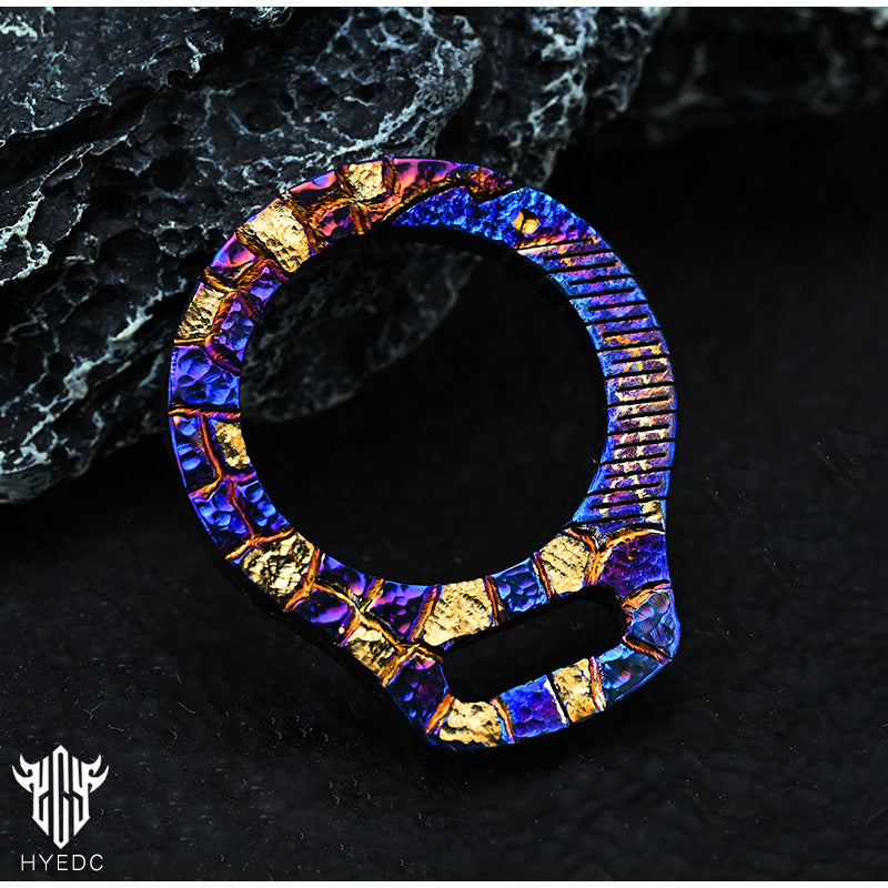 Star Sky Limited Titanium Alloy Mechanical Press Key Ring Pendant Simple Mini Clasp Round Keychain Fit A Variety Of Keys EDC