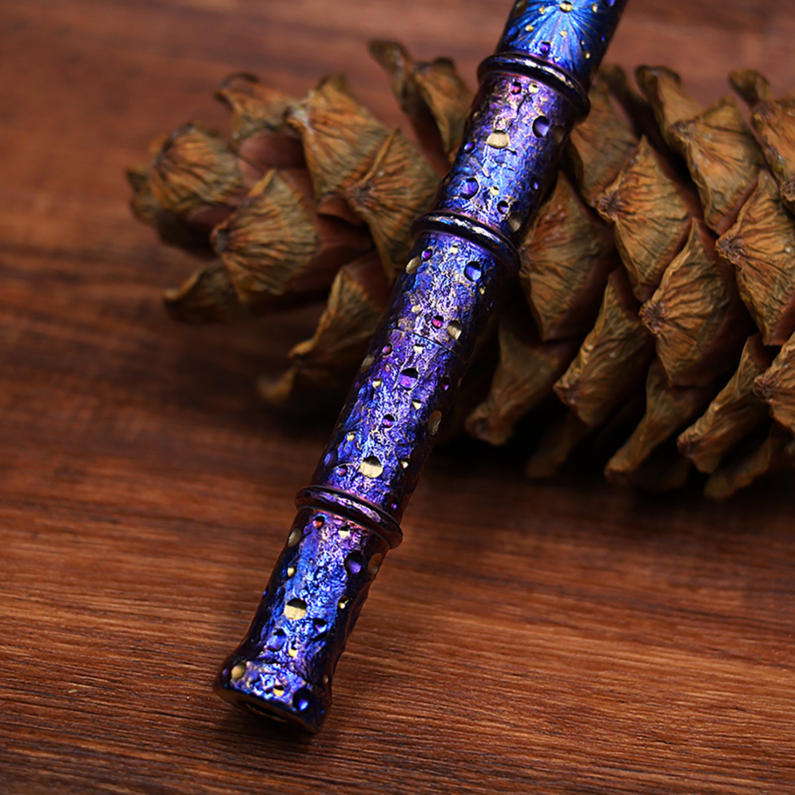 HCYEDC Star Sky Hand Carved Titanium Alloy Tactical PenTactical Bolt Action Pen Limited Edition EDC Metal Signature Neutral Decompression Pen